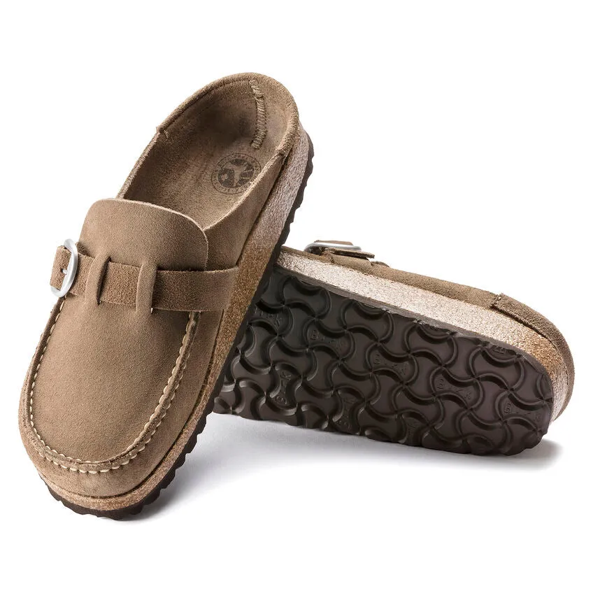 Birkenstock Womens Buckley Suede Leather Clogs in Grey Taupe
