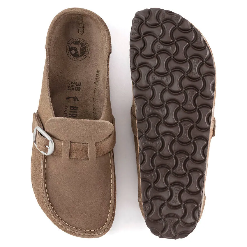 Birkenstock Womens Buckley Suede Leather Clogs in Grey Taupe