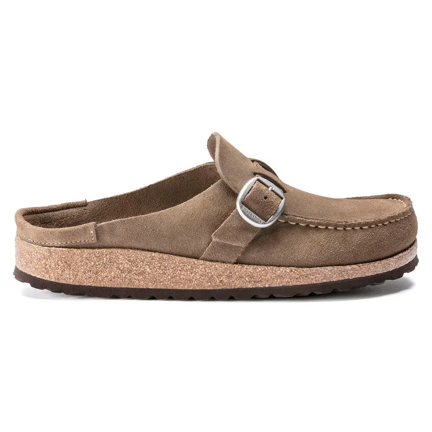Birkenstock Womens Buckley Suede Leather Clogs in Grey Taupe