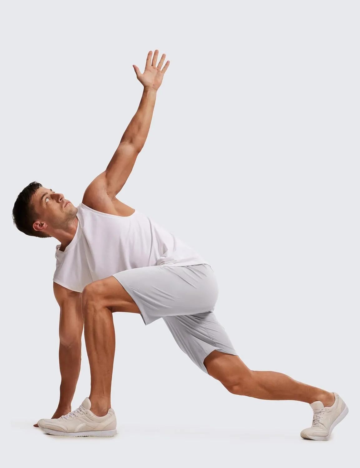CRZ YOGA Men's Linerless Workout Shorts - 9'' Quick Dry for Running Sports Athletic Gym with Pockets