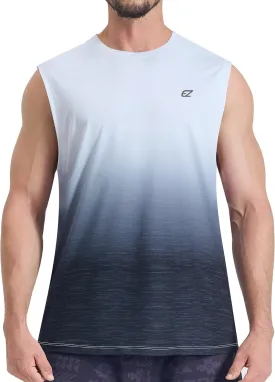 EZRUN Men's Workout Sleeveless Shirts Quick Dry Muscle Swim Shirt Gym Fitness Running Beach Tank Tops