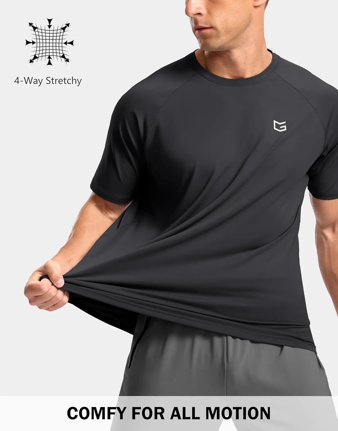G Gradual Men's Workout Athletic T-Shirts Moisture Wicking Cooling Running Shirts Short Sleeve Performance Tee for Gym Tennis