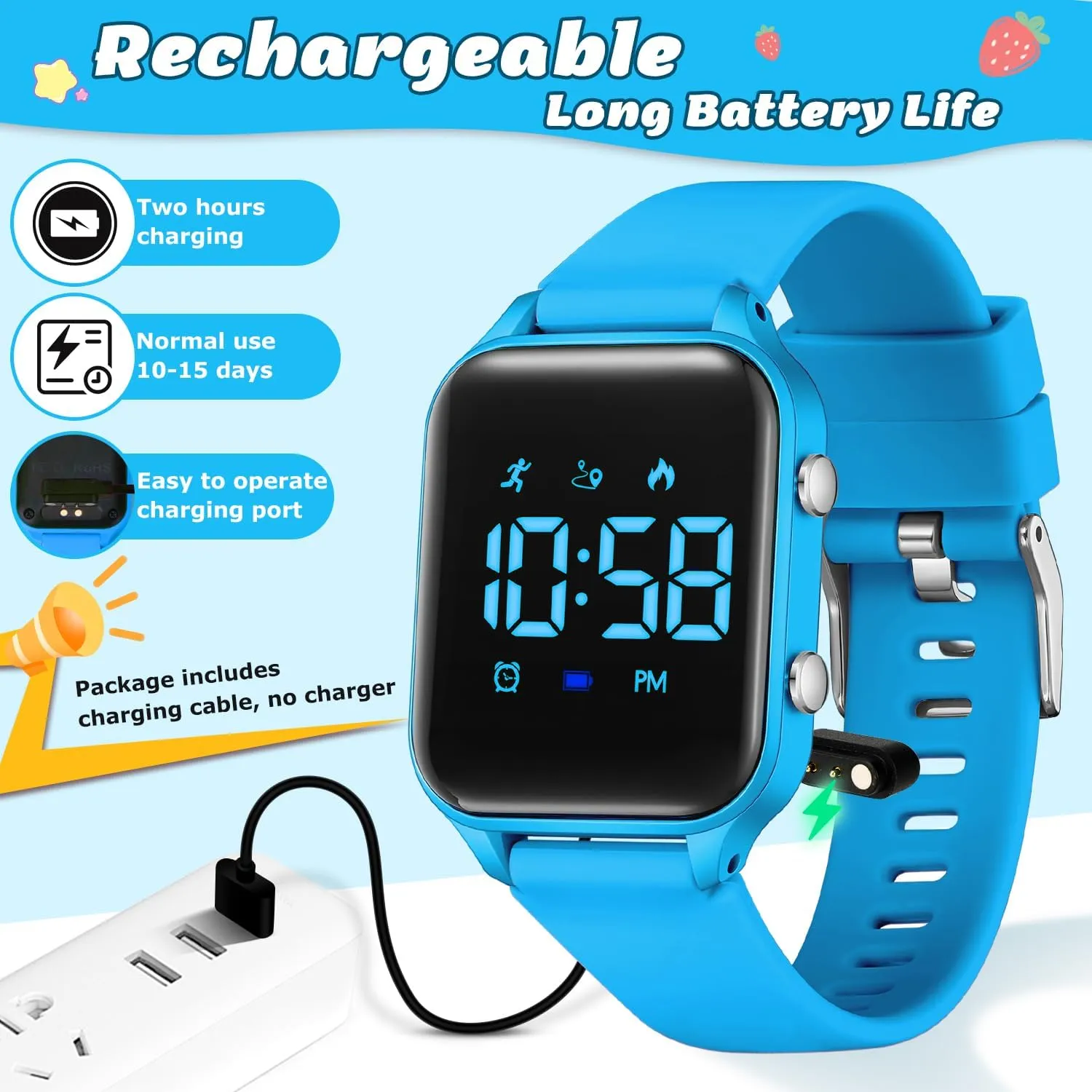 L LAVAREDO Waterproof Kids Digital Watches for Boys Girls,Sport Watch with Pedometer Stopwatch Vibration Alarm for Ages 5-13,No App Fitness Tracker Watch for Kids Teens Birthday Christmas Gifts