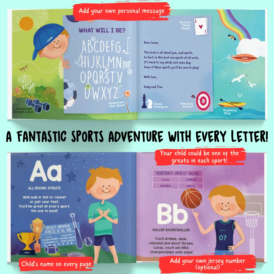 Personalised Storybook - ABC - What Will I Be? (The Sports Edition!)