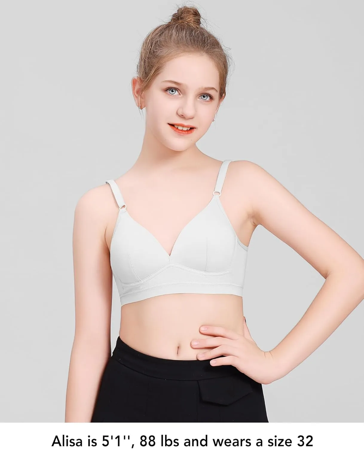 SALIA GIRL Soft Padded Bras for Girls & Teens 12-14, No Wires Cotton Developed Training Bras