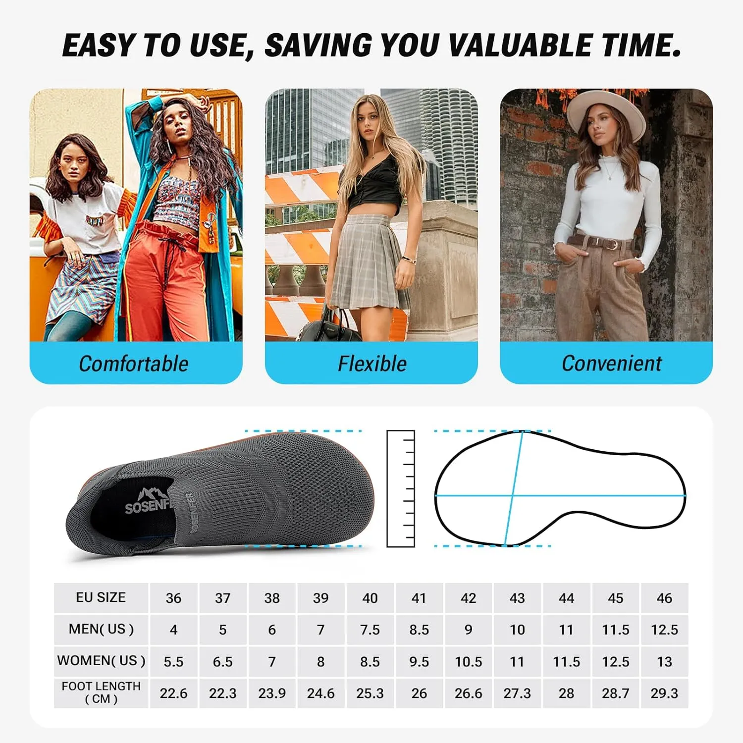 Sosenfer Women Slip On Barefoot Shoes Men Wide Minimalist Barefoot Sneakers Hands Free Workout Zero Drop Sole Walking Shoes for Unisex