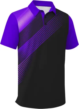 ZITY Men's Golf Shirts Short Sleeve Moisture Wicking Performance Print Patterns Casual Collared Golf Polo Shirt for Men