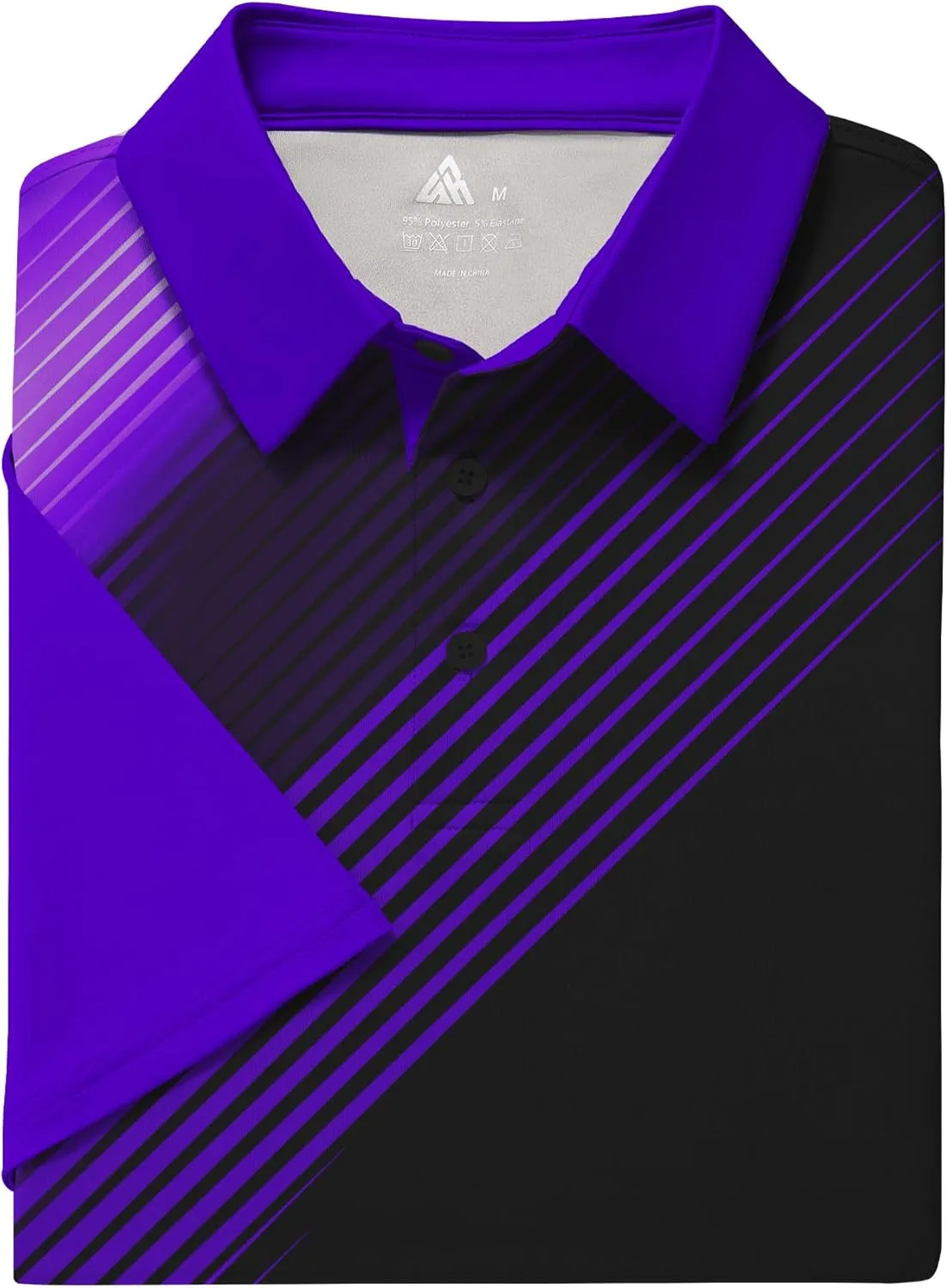 ZITY Men's Golf Shirts Short Sleeve Moisture Wicking Performance Print Patterns Casual Collared Golf Polo Shirt for Men